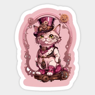 Steampunk, Cat venturer, Victorian Cat Sticker